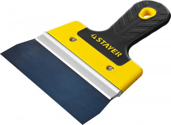 Шпатель STAYER "PROFESSIONAL" ФАСАДНЫЙ, анодированный, 2к ручка, 150мм 10045-15