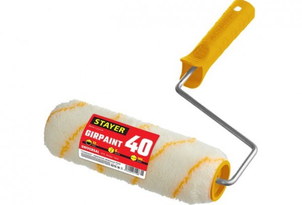 Валик малярный GIRPAINT 40, 180 мм, d=40 мм, ворс 12 мм, ручка d=6 мм, STAYER, 0315-18_z01
