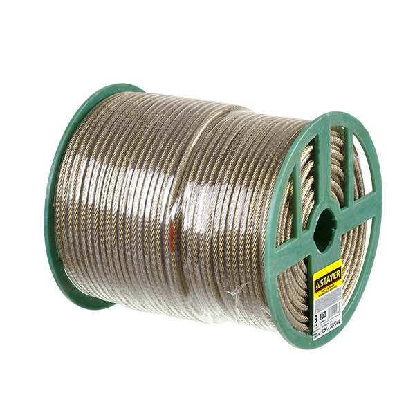 Трос стальной STAYER "MASTER" в полимерной оболочке, d=5,0 мм, L=100 м 30410-50