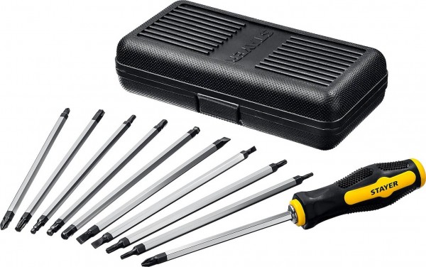 Набор STAYER Hercules-20-in-1: отвертка с переставными стержнями 20 шлицов, 2513
