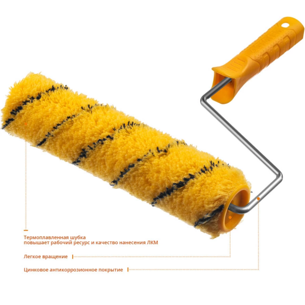 Валик малярный DUALON 40, 240 мм, d=40 мм, ворс 12 мм, ручка d=6 мм, STAYER, 03184-24_z02