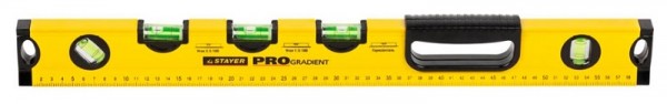 Уровень STAYER "PROFI" "PROGRADIENT", градиентный, для "водных" работ, с фиксированными углами, 5 ампул, линейка, 60см 34730-060_z01