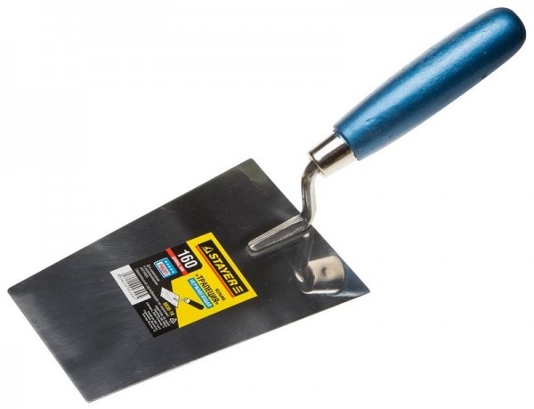 Кельма STAYER "PROFI", "трапеция", нержавеющее полотно, деревянная рукоятка, 160мм 0830-16