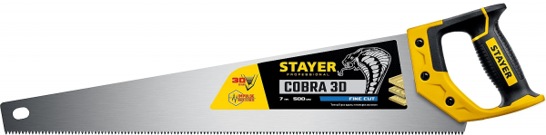 Ножовка универсальная (Пила) STAYER COBRA 3D 7 TPI, 500 мм, "PROFESSIONAL" 1512-50_z01