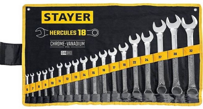 Набор комбинированных гаечных ключей STAYER HERCULES 18 шт, 6 - 32 мм ...
