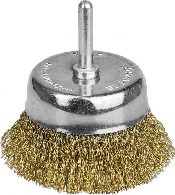 Щетка STAYER  чашечная для дрели, витая латунированная стальная проволока 0,3мм, 50мм, 35117-050_z01