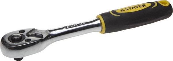 Трещотка для торцовых головок STAYER  1/4", 45 зубцов, Cr-V сталь, 27786-1/4
