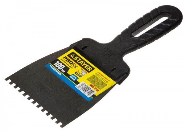 Шпатель зубчатый нержавеющий STAYER "PROFESSIONAL" 1009-10-04