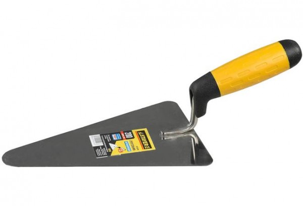 Кельма STAYER "PROFI", треугольник, нержавеющее полотно, 2-х компонентная рукоятка, 200х145мм, 8292