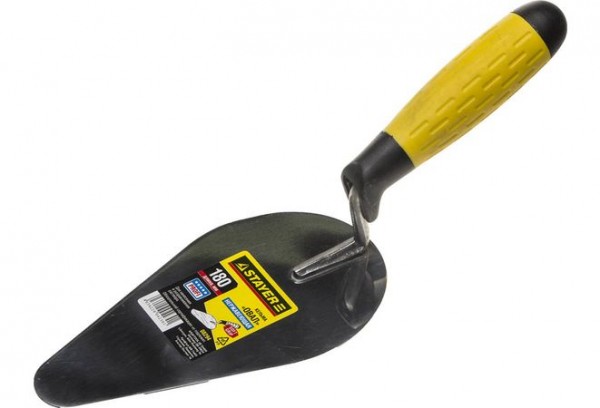 Кельма STAYER "PROFI", овал, нержавеющее полотно, 2-х компонентная рукоятка, 180х95мм, 08294