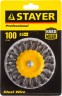 Щетка STAYER "PROFESSIONAL" дисковая со шпилькой, жгутированные пучки стальной проволоки 0,5мм, d=100мм, 35115-100