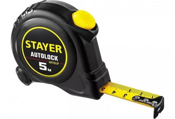 STAYER АutoLock 5м / 19мм рулетка с автостопом, 2-34126-05-19_z02