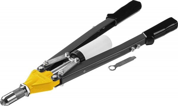 Заклепочник двуручный усиленный STAYER Professional HERCULES-64 для заклёпок d=3,2-6,4 мм - Al и сталь, d=3,2-4,8 - нерж.сталь, литой корпус, 3106_z01