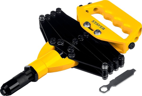 Заклепочник рычажно-складной STAYER Pro-Fix для заклёпок из алюминия, стали, нерж. стали, d=3,2 / 4,0 / 4,8 мм, литой корпус "PROFESSIONAL" 3115_z01
