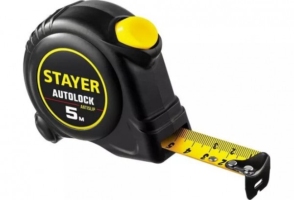 STAYER АutoLock 5м / 25мм рулетка с автостопом, 2-34126-05-25_z02