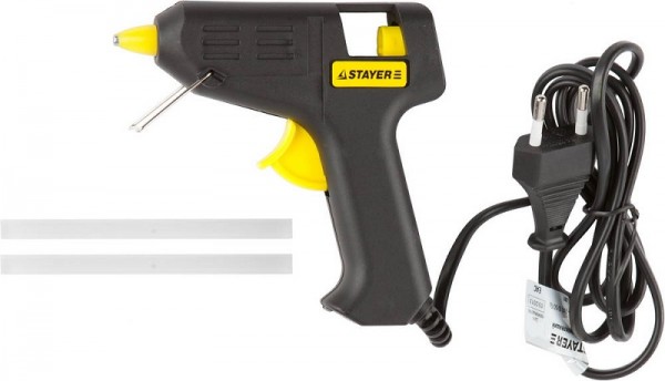 Пистолет STAYER "MASTER" клеевой (термоклеящий) электрический, 10Вт/220В, 7мм 2-06801-10-07_z01