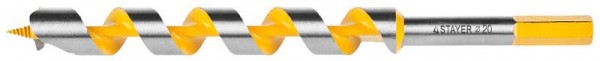 Сверло STAYER "PROFI" по дереву, спираль Левиса, шестигранный хвостовик, сталь 45Mn, d=20мм, L=235мм 29475-235-20