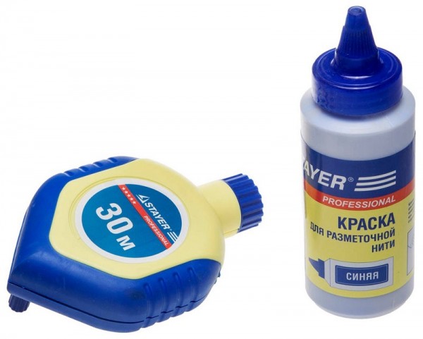 Набор STAYER Нить разметочная с синей краской в 2-х компонентном корпусе, 115г, 30м 2-06383-H2