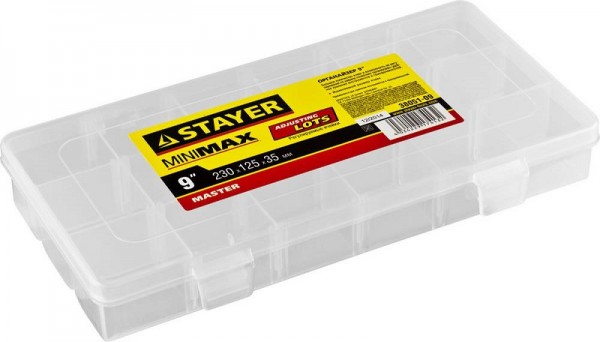 Органайзер STAYER "MULTYSHEL MINI" пластиковый для крепежа и принадлежностей, 230х125х35мм (9") 38051-09