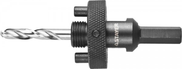 Державка STAYER "PROFESSIONAL" с пружинный фиксатором для коронок 32-200мм, быстросъёмная, шестигранным хвостовиком, резьба 5/8, 29550