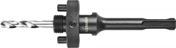 Державка STAYER "PROFESSIONAL" с пружинным фиксатором для коронок 32-200мм, быстросъёмная, хвостовиком SDS+ 29552