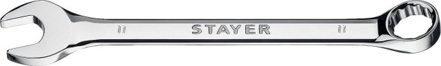 Ключ STAYER "HERCULES" гаечный комбинированный, Cr-V сталь, хромированный, 11мм, 27081-11_z01