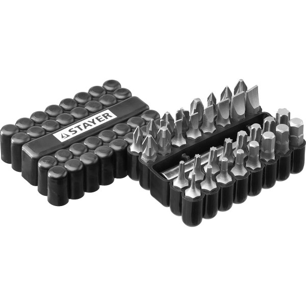 Набор, STAYER Master : Биты Cr-V, с магнитным адаптером, в ударопрочном держателе, 33 предмета 26085-H33