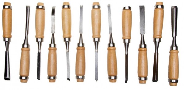 Набор STAYER "PROFI": Стамески фигурные с деревянной ручкой, 12 шт 1835-H12_z01