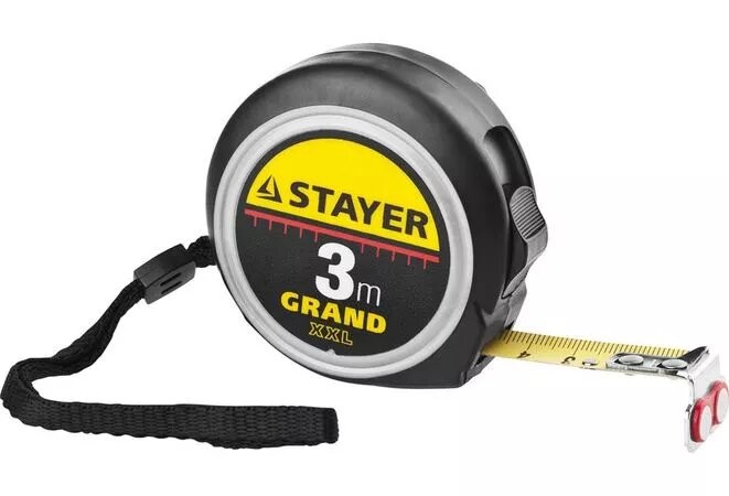 STAYER GRAND 3м / 16мм профессиональная рулетка с двухсторонней шкалой, 3411-03-16