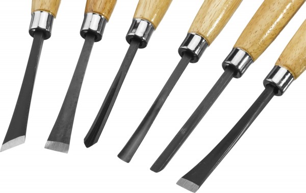 Набор STAYER: Резцы фигурные, с деревянной ручкой, 6шт 1832-H6