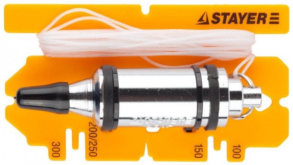 Отвес STAYER "PROFI" строительный со шнуром, с противоударным ободком, 250 г 06352-25