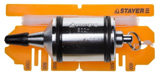 Отвес STAYER "PROFI" строительный со шнуром, с противоударными ободками, 800 г 06352-80