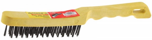 Щетка STAYER "MASTER" проволочная стальная с пластмассовой ручкой, 3 ряда, 35015-3
