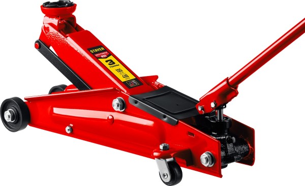 STAYER 3 т, 135-410 мм, с увеличенным подъемом и поворотной ручкой, подкатной домкрат 43151-3