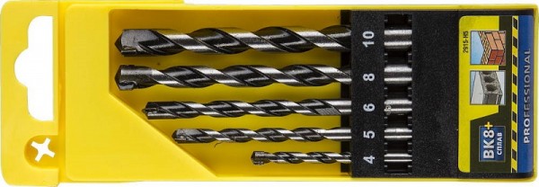 Набор STAYER "PROFESSIONAL": Свёрла по бетону, ударные 4, 5, 6, 8, 10мм, 5шт, 2915-H5