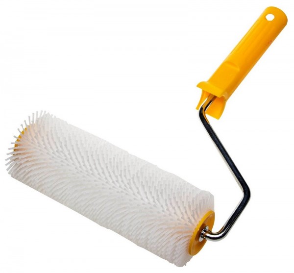 Валик игольчатый STAYER для наливных полов в сборе, пластмассовые иглы, бюгель 8мм, 75х200мм 03951-20