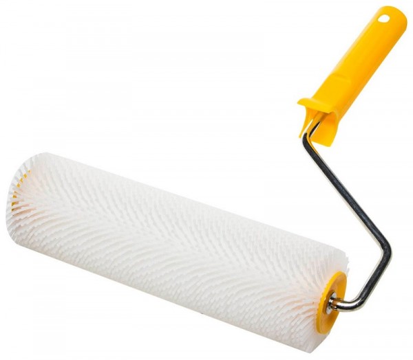 Валик игольчатый STAYER для наливных полов в сборе, пластмассовые иглы, бюгель 8мм, 75х250мм 03951-25