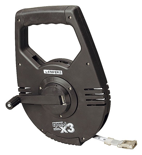 Мерная геодезийная лента STAYER "PROFI" "RACER" металлическая, редукторный механизм 3:1, 50мх13мм 2-34186-050