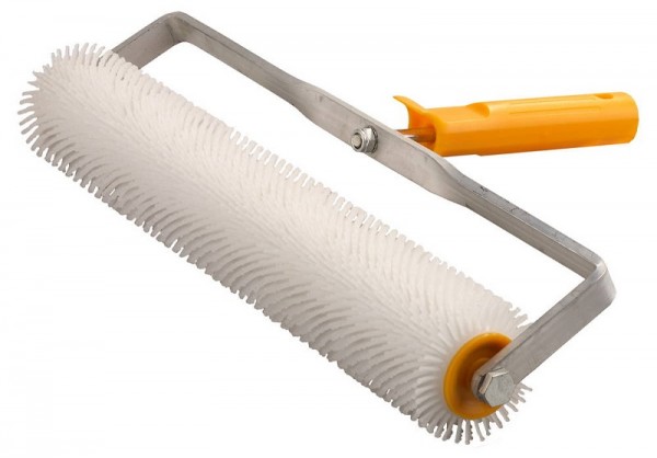 Валик игольчатый STAYER для наливных полов в сборе, пластмассовые иглы, бюгель 8мм, 75х400мм 03951-40