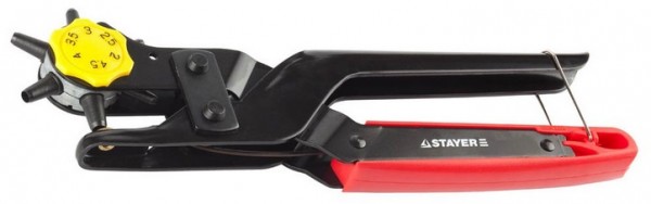 Дырокол STAYER "PROFESSIONAL" револьверный для кожи, усиленный, 6-в-1, 2-4,5мм 22943_z01