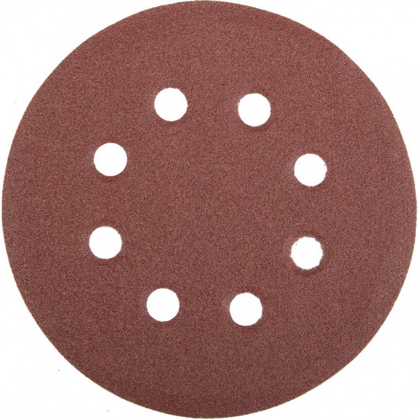 Круг шлифовальный универсальный STAYER "MASTER" из абразивной бумаги на велкро основе, 8 отверстий, Р120, 125мм, 5шт, 35452-125-120