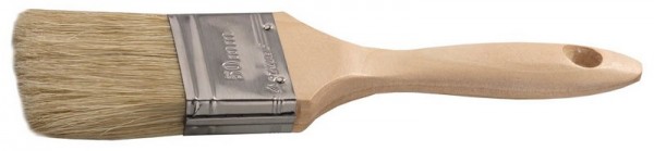 Кисть плоская STAYER  "UNIVERSAL-LUX", светлая натуральная щетина, деревянная ручка, 50мм 01053-050