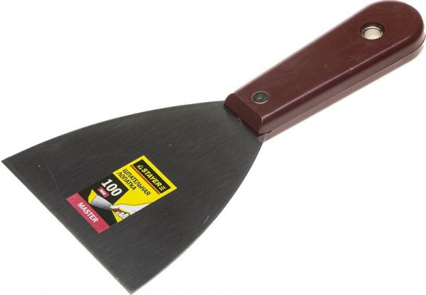 Шпатель STAYER "MASTER" c пластмассовой ручкой, 100мм 1003-100