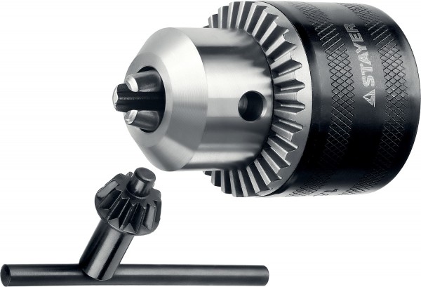 Патрон ударный STAYER "PROFESSIONAL" ключевой для дрели, 16 мм, с ключом в комплекте, посадочная резьба 1/2", Д 3,0-16мм 29055-16-1/2