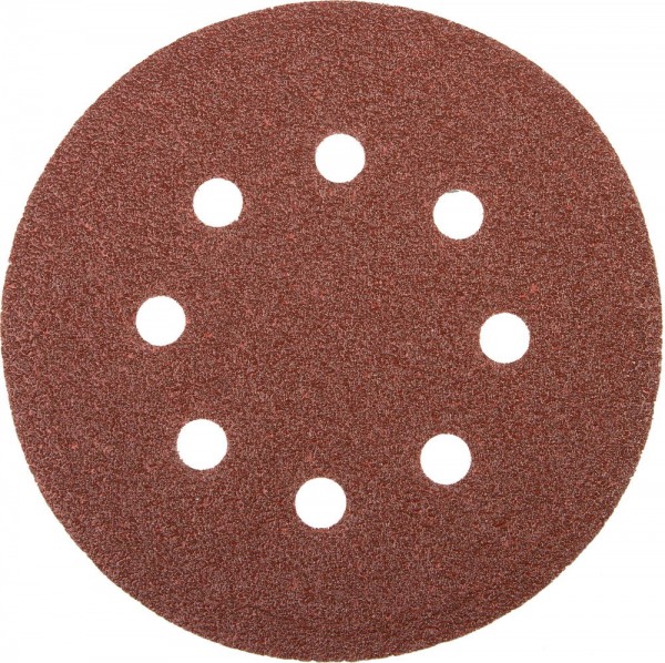 Круг шлифовальный универсальный STAYER "MASTER" из абразивной бумаги на велкро основе, 8 отверстий, Р40, 125мм, 5шт, 35452-125-040