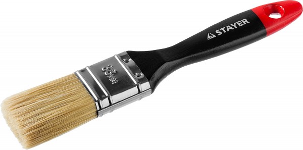 Кисть плоская STAYER  "UNIVERSAL-PROFI", светлая натуральная щетина, деревянная ручка, 38мм 0104-038