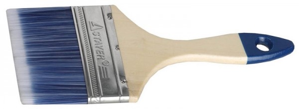 Кисть плоская STAYER "AQUA-STANDARD", искусственная щетина, деревянная ручка, 100мм 01032-100