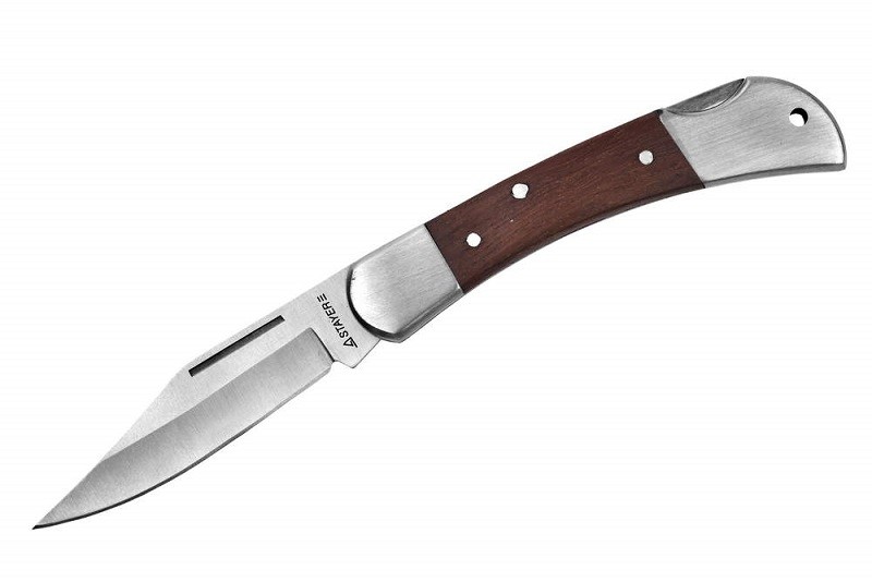 Нож STAYER складной с деревянными вставками, средний, 47620-1_z01
