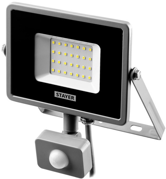 Светодиодный прожектор LED PRO 10 Вт с датчиком движения STAYER 57133-10