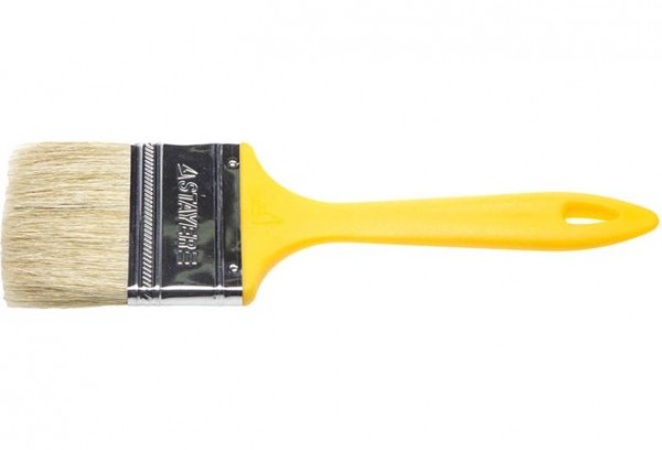Кисть плоская STAYER "UNIVERSAL-MASTER", светлая натуральная щетина, пластмассовая ручка, 75мм, 0107-75_z01